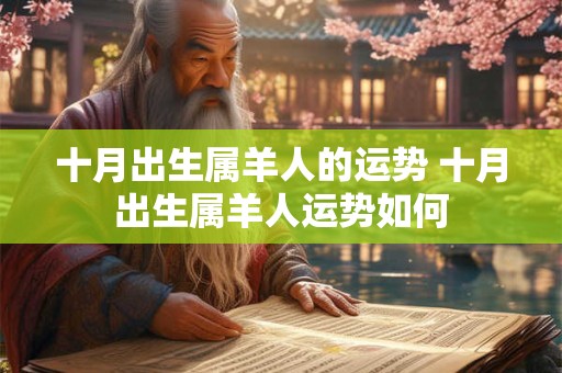 十月出生属羊人的运势 十月出生属羊人运势如何