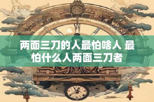 两面三刀的人最怕啥人 最怕什么人两面三刀者