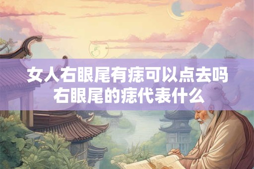 女人右眼尾有痣可以点去吗 右眼尾的痣代表什么