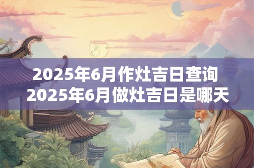 2025年6月作灶吉日查询 2025年6月做灶吉日是哪天