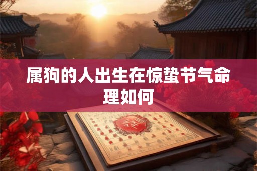 属狗的人出生在惊蛰节气命理如何