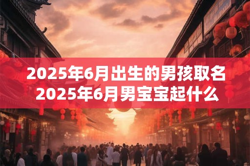 2025年6月出生的男孩取名 2025年6月男宝宝起什么名字好