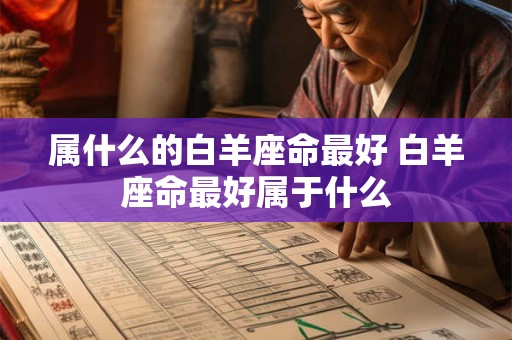 属什么的白羊座命最好 白羊座命最好属于什么