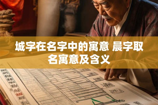 城字在名字中的寓意 晨字取名寓意及含义