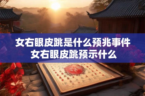 女右眼皮跳是什么预兆事件 女右眼皮跳预示什么