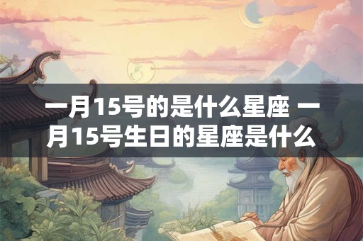 一月15号的是什么星座 一月15号生日的星座是什么