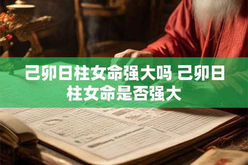 己卯日柱女命强大吗 己卯日柱女命是否强大