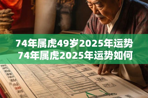 74年属虎49岁2025年运势 74年属虎2025年运势如何