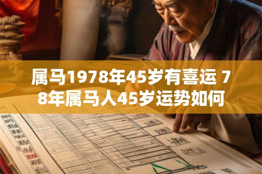 属马1978年45岁有喜运 78年属马人45岁运势如何
