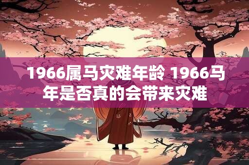 1966属马灾难年龄 1966马年是否真的会带来灾难