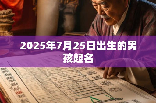 2025年7月25日出生的男孩起名