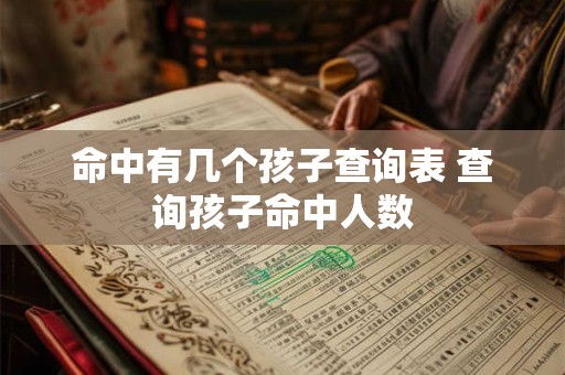 命中有几个孩子查询表 查询孩子命中人数