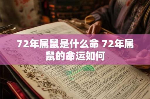 72年属鼠是什么命 72年属鼠的命运如何