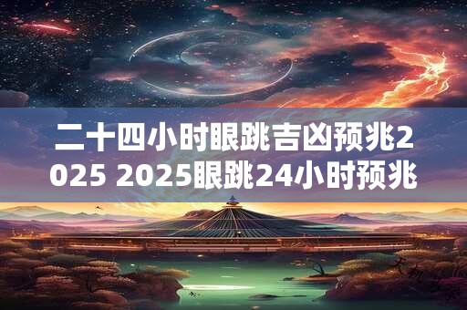 二十四小时眼跳吉凶预兆2025 2025眼跳24小时预兆
