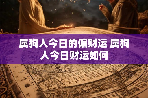 属狗人今日的偏财运 属狗人今日财运如何