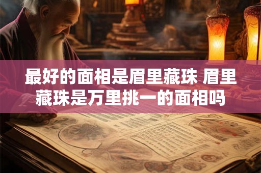 最好的面相是眉里藏珠 眉里藏珠是万里挑一的面相吗 最好的面相是眉里藏珠 眉里藏珠是万里挑一的面相吗