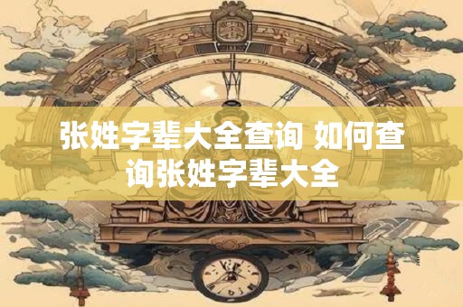 张姓字辈大全查询 如何查询张姓字辈大全