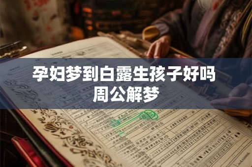 孕妇梦到白露生孩子好吗 周公解梦