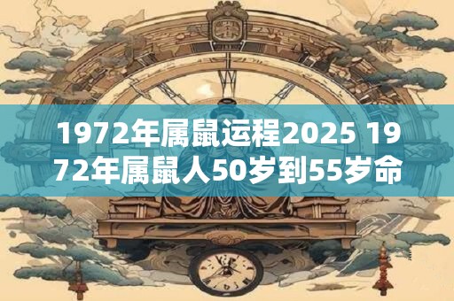 1972年属鼠运程2025 1972年属鼠人50岁到55岁命运