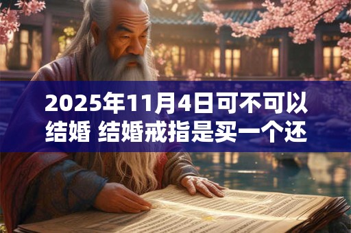 2025年11月4日可不可以结婚 结婚戒指是买一个还是一对
