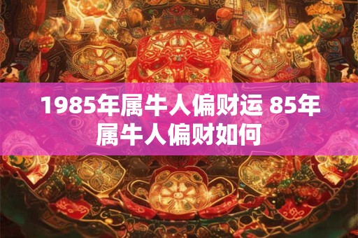 1985年属牛人偏财运 85年属牛人偏财如何