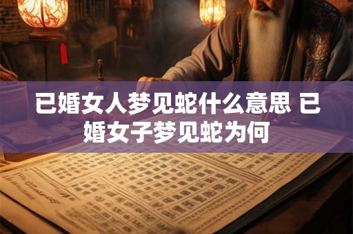 已婚女人梦见蛇什么意思 已婚女子梦见蛇为何