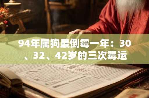 94年属狗最倒霉一年：30、32、42岁的三次霉运
