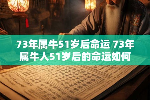 73年属牛51岁后命运 73年属牛人51岁后的命运如何