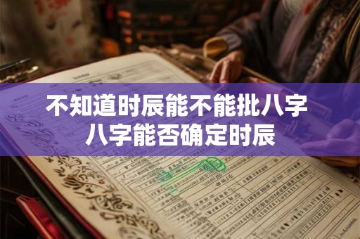 不知道时辰能不能批八字 八字能否确定时辰