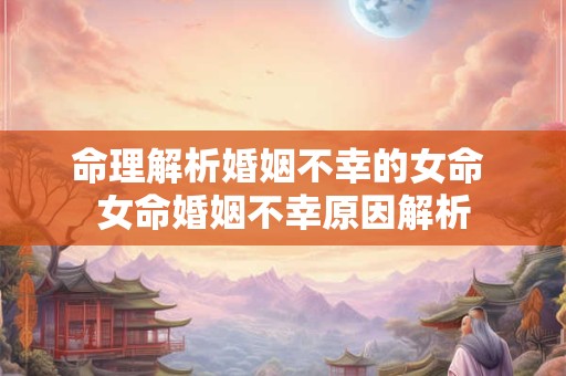 命理解析婚姻不幸的女命 女命婚姻不幸原因解析 命理解析婚姻不幸的女命 女命婚姻不幸原因解析