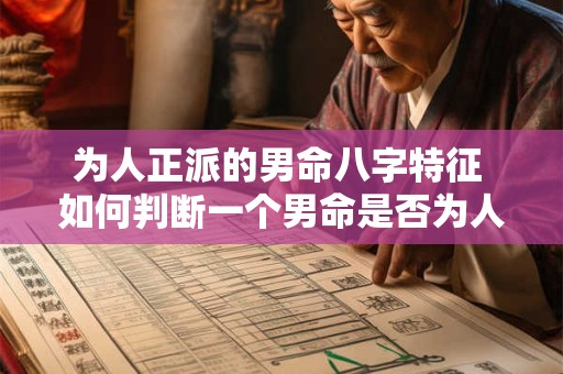 为人正派的男命八字特征 如何判断一个男命是否为人正派