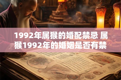 1992年属猴的婚配禁忌 属猴1992年的婚姻是否有禁忌