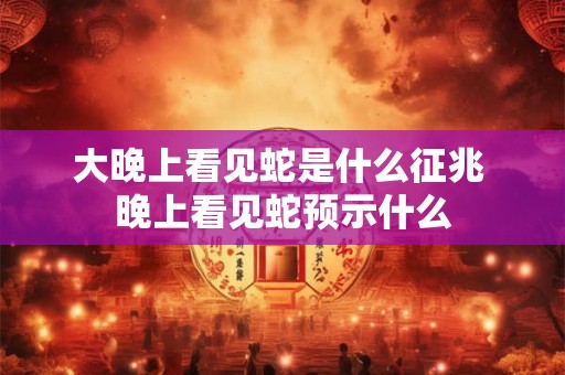 大晚上看见蛇是什么征兆 晚上看见蛇预示什么