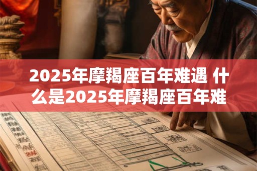 2026年摩羯座百年难遇 什么是2026年摩羯座百年难遇