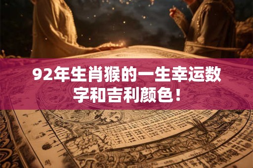 92年生肖猴的一生幸运数字和吉利颜色！