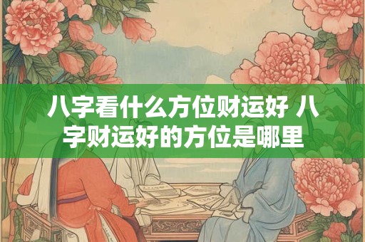 八字看什么方位财运好 八字财运好的方位是哪里