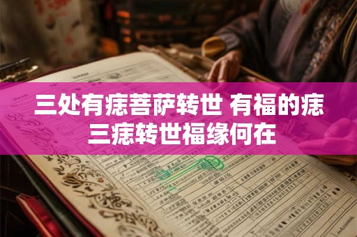 三处有痣菩萨转世 有福的痣 三痣转世福缘何在