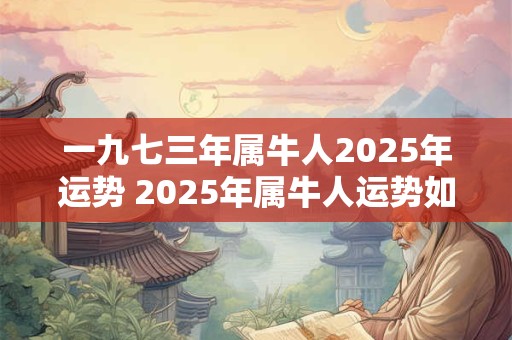 一九七三年属牛人2025年运势 2025年属牛人运势如何