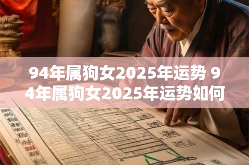 94年属狗女2025年运势 94年属狗女2025年运势如何