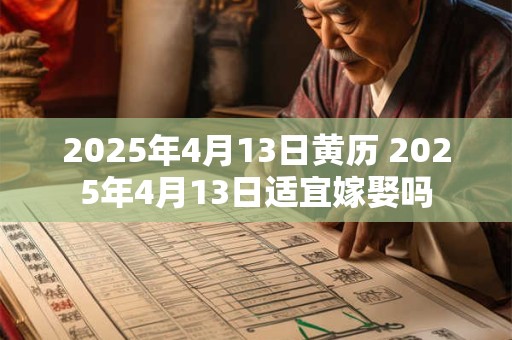 2025年4月13日黄历 2025年4月13日适宜嫁娶吗