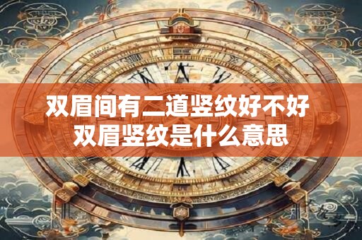 双眉间有二道竖纹好不好 双眉竖纹是什么意思