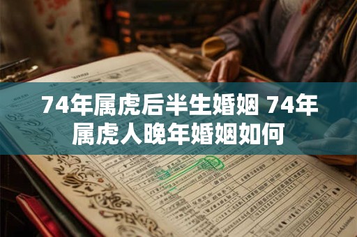 74年属虎后半生婚姻 74年属虎人晚年婚姻如何