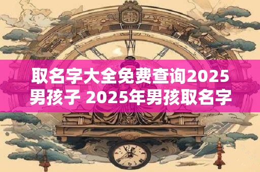 取名字大全免费查询2025男孩子 2025年男孩取名字大全免费查询