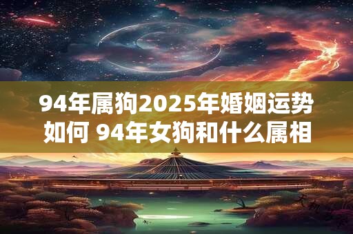 94年属狗2026年婚姻运势如何 94年女狗和什么属相最好 94年属狗2026年婚姻运势如何 94年女狗和什么属相最好