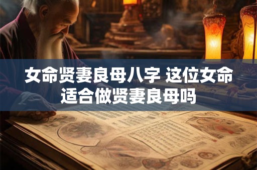 女命贤妻良母八字 这位女命适合做贤妻良母吗