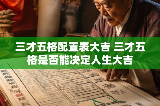 三才五格配置表大吉 三才五格是否能决定人生大吉