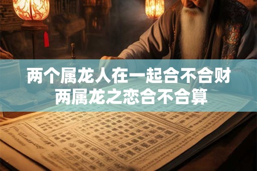 两个属龙人在一起合不合财 两属龙之恋合不合算