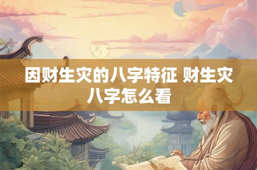 因财生灾的八字特征 财生灾八字怎么看