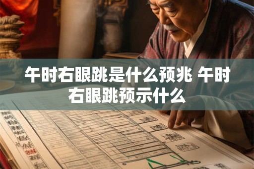 午时右眼跳是什么预兆 午时右眼跳预示什么