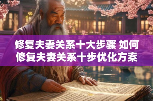 修复夫妻关系十大步骤 如何修复夫妻关系十步优化方案